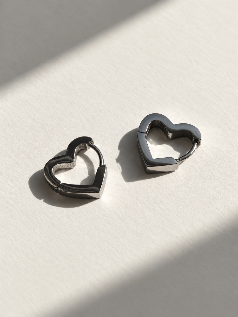 Stainless Steel Heart Hoop Earrings - Minimal Women's Accessories